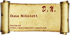 Dusa Nikolett névjegykártya