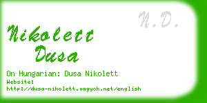 nikolett dusa business card